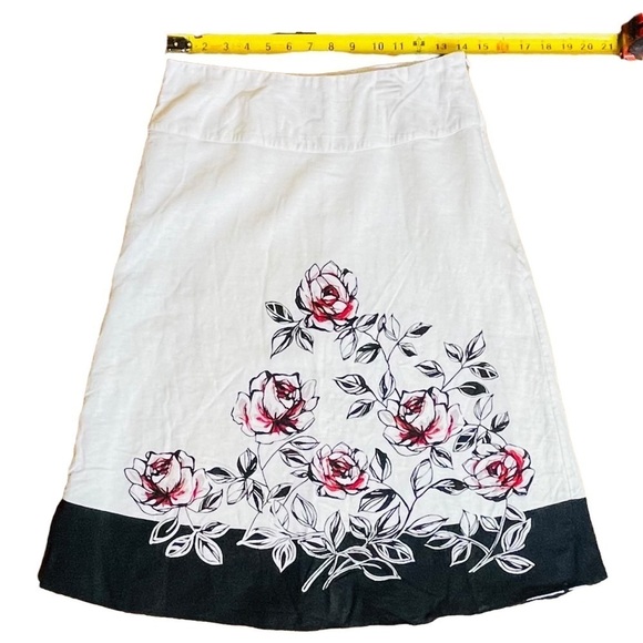 Vintage Y2K Tweeds Floral Side Zip Linen Blend Skirt Size 8 - Picture 6 of 9